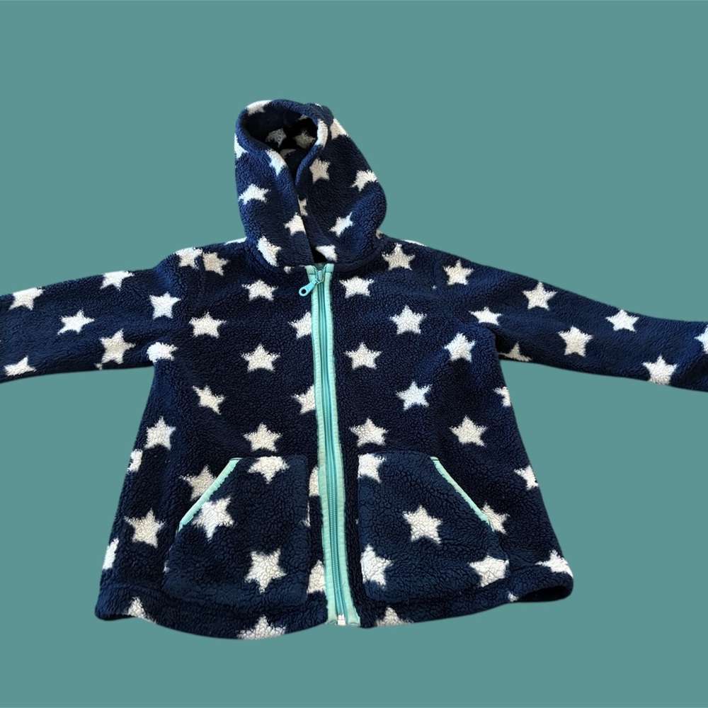 Hannah Anderson Star Pattern Fleece Jacket with Hood size 120: 6-7